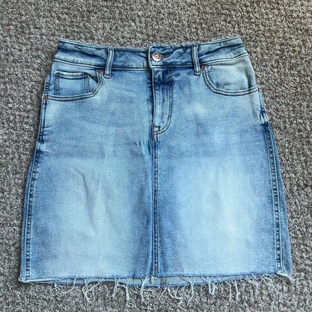 Maurices Light Blue Denim Mini Skirt